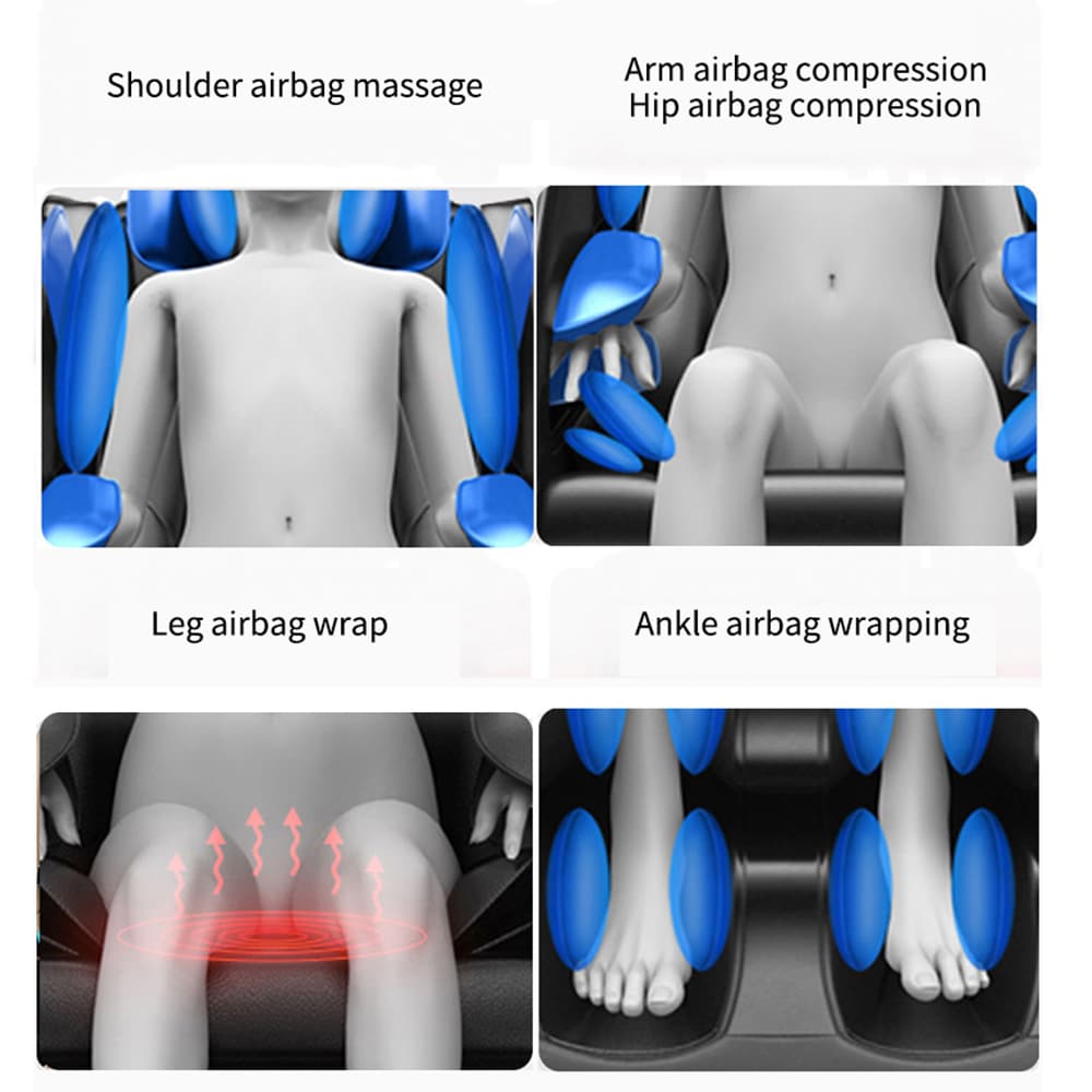 Massagestol A5 - Varmeterapi, AI-styring, Zero Gravity og Touchskærm
