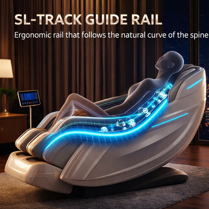 Massagestol 3D med kropsscanning, SL-skinne, lufttryksmassage, varme i lænd/ben & Zero Gravity - Model 988Q6