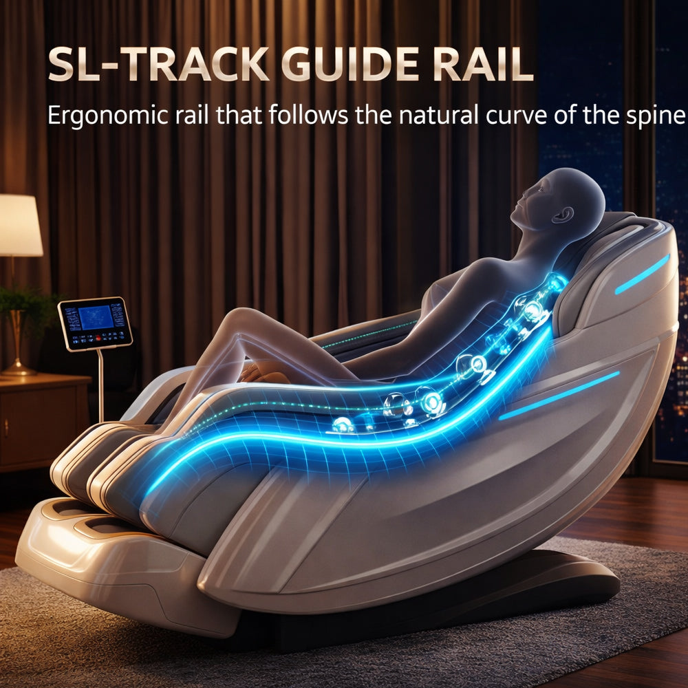 Massagestol 3D med kropsscanning, SL-skinne, lufttryksmassage, varme i ben/lænd & Zero Gravity - Model 988Q6