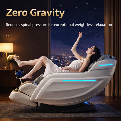Massagestol 3D med kropsscanning, SL-skinne, lufttryksmassage, varme i lænd/ben & Zero Gravity - Model 988Q6