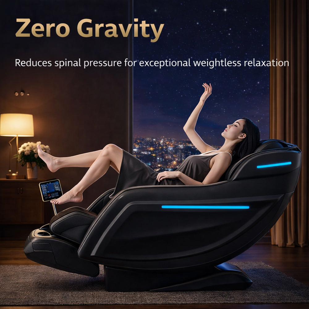 Massagestol 3D med kropsscanning, SL-skinne, lufttryksmassage, varme i ben/lænd & Zero Gravity - Model 988Q6