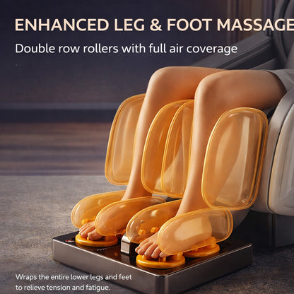 Massagestol 3D med kropsscanning, SL-skinne, lufttryksmassage, varme i lænd/ben & Zero Gravity - Model 988Q6