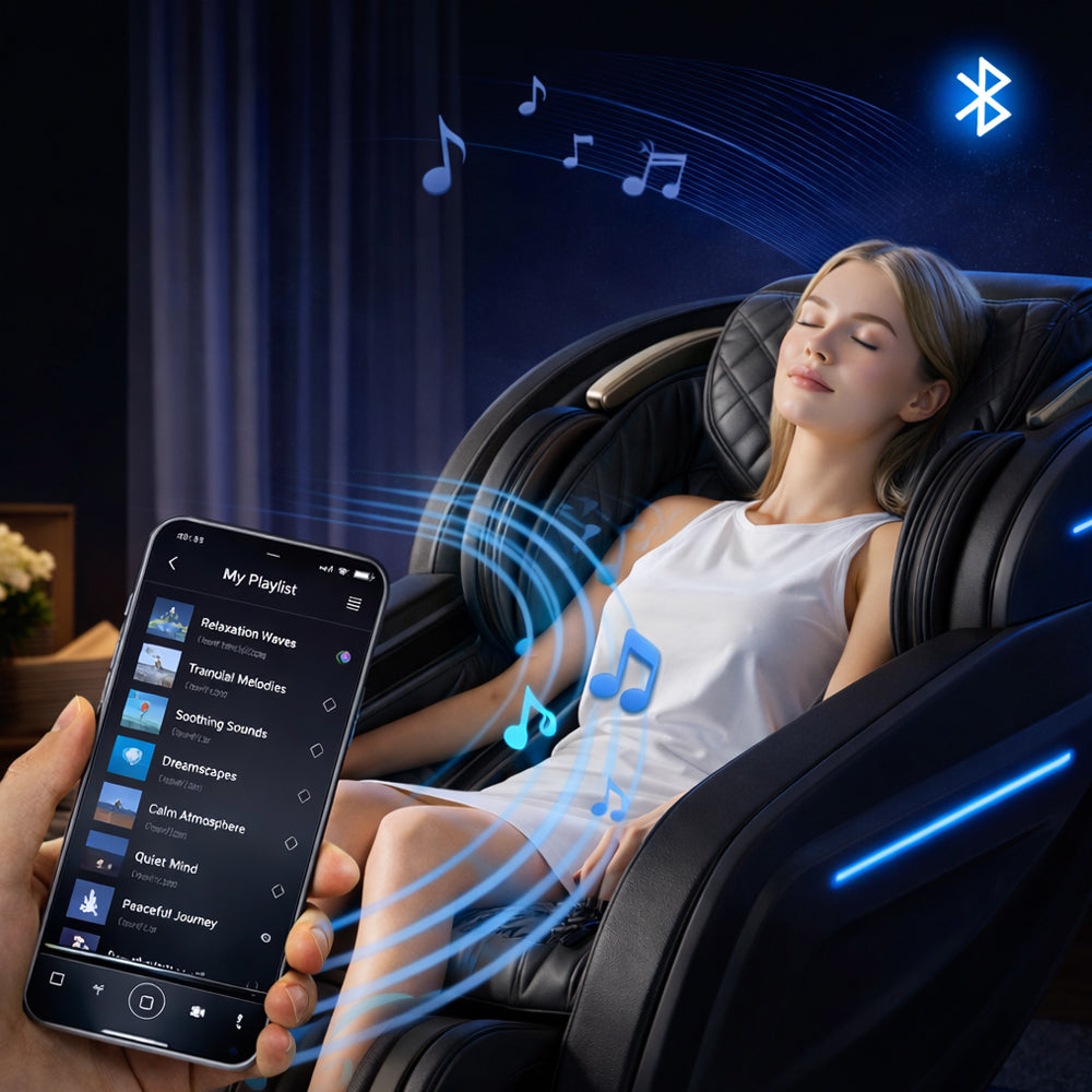 Massagestol 3D med kropsscanning, SL-skinne, lufttryksmassage, varme i ben/lænd & Zero Gravity - Model 988Q6