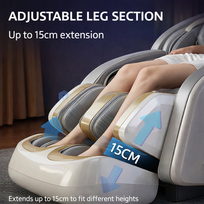 Massagestol 3D med kropsscanning, SL-skinne, lufttryksmassage, varme i lænd/ben & Zero Gravity - Model 988Q6