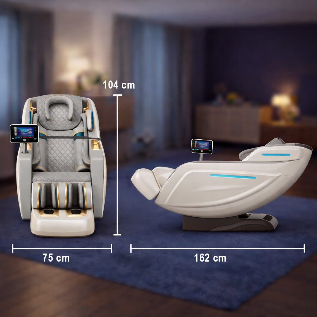 Massagestol 3D med kropsscanning, SL-skinne, lufttryksmassage, varme i lænd/ben & Zero Gravity - Model 988Q6