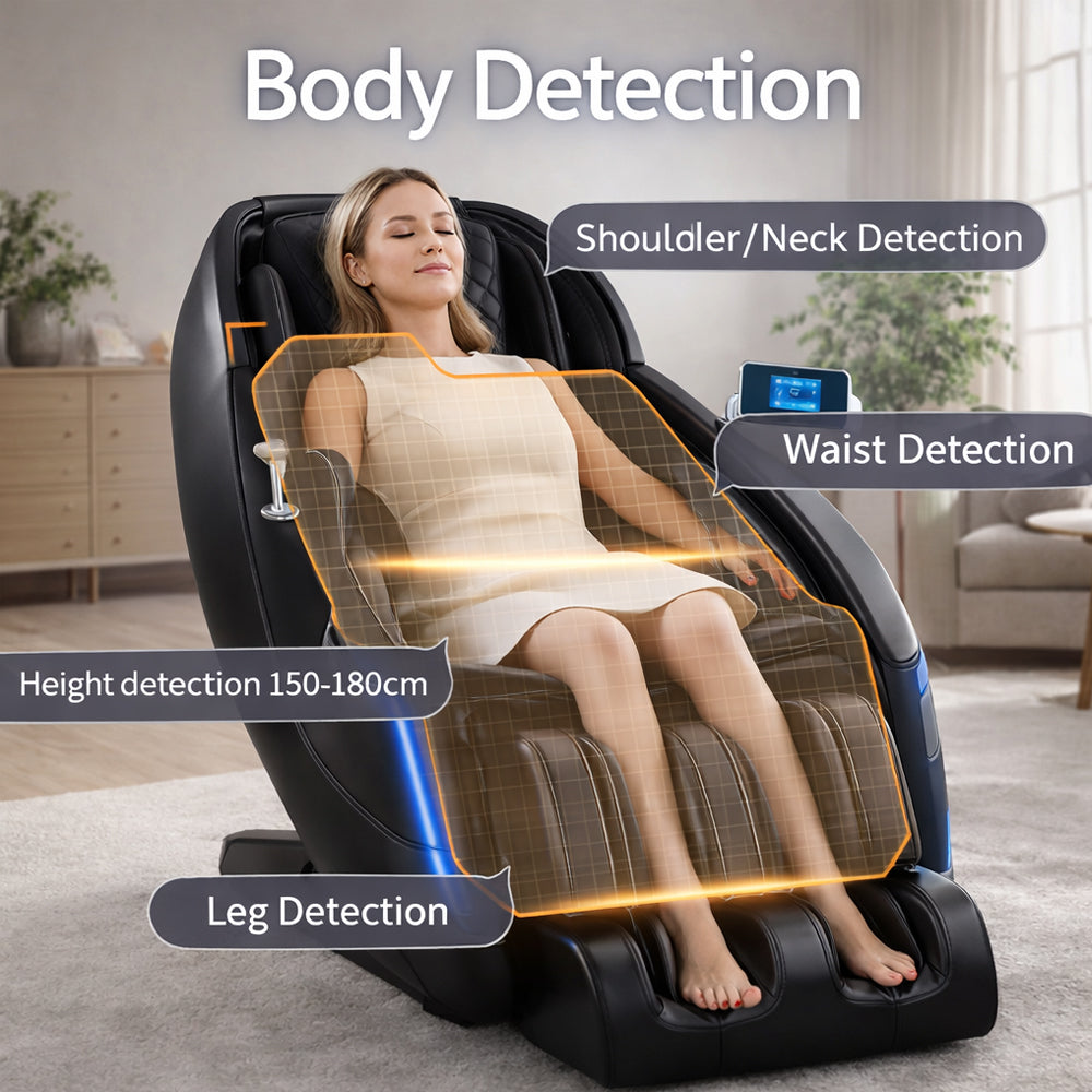 Luksus massagestol 2D med automatisk kropsscanning, Zero Gravity & varme i ben/lænd - Model 988K