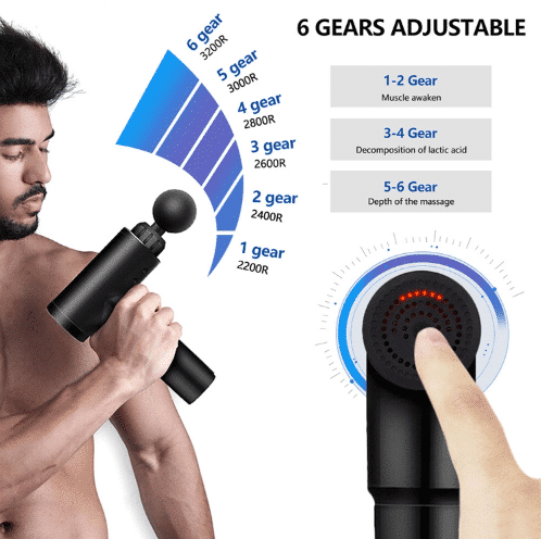 Massage pistol til dybtgående vibrationsmassage