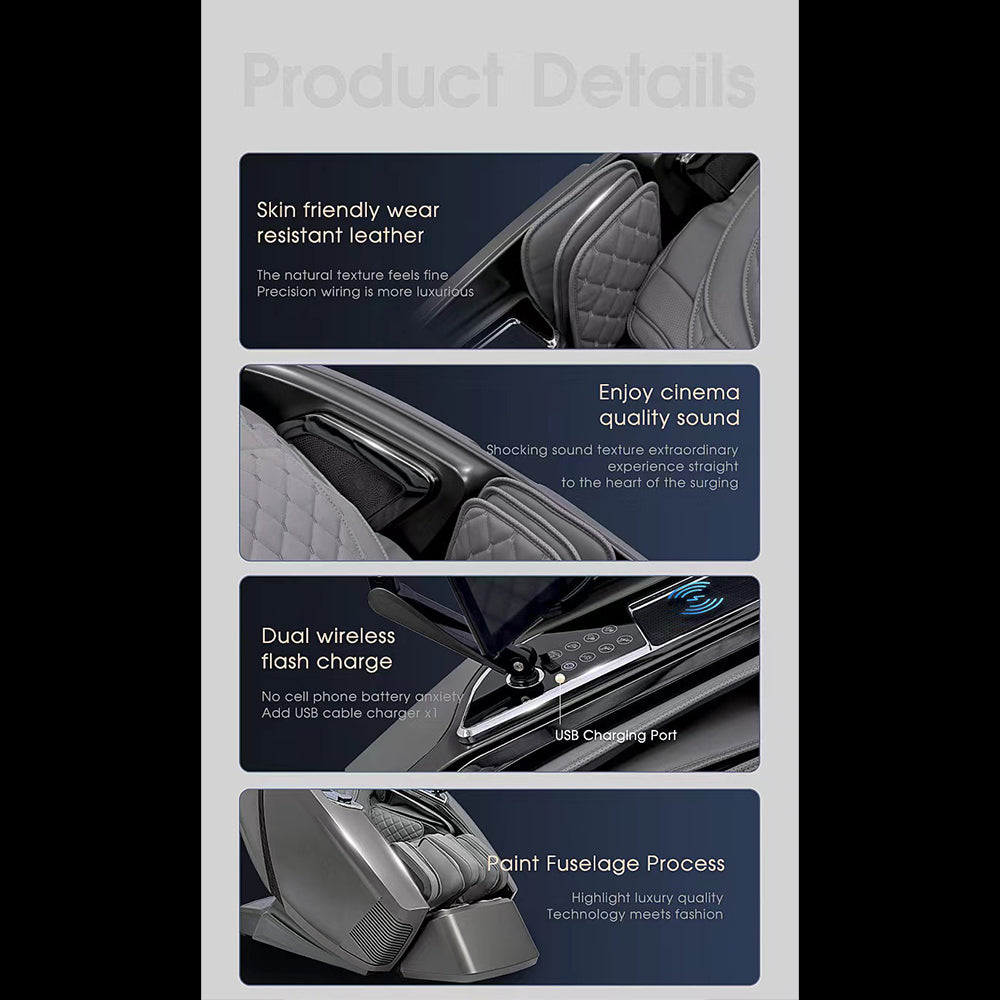 Massagestol 4D, Lux Pro Edition med SL-teknologi, AI-styring og varme - Model 988F6