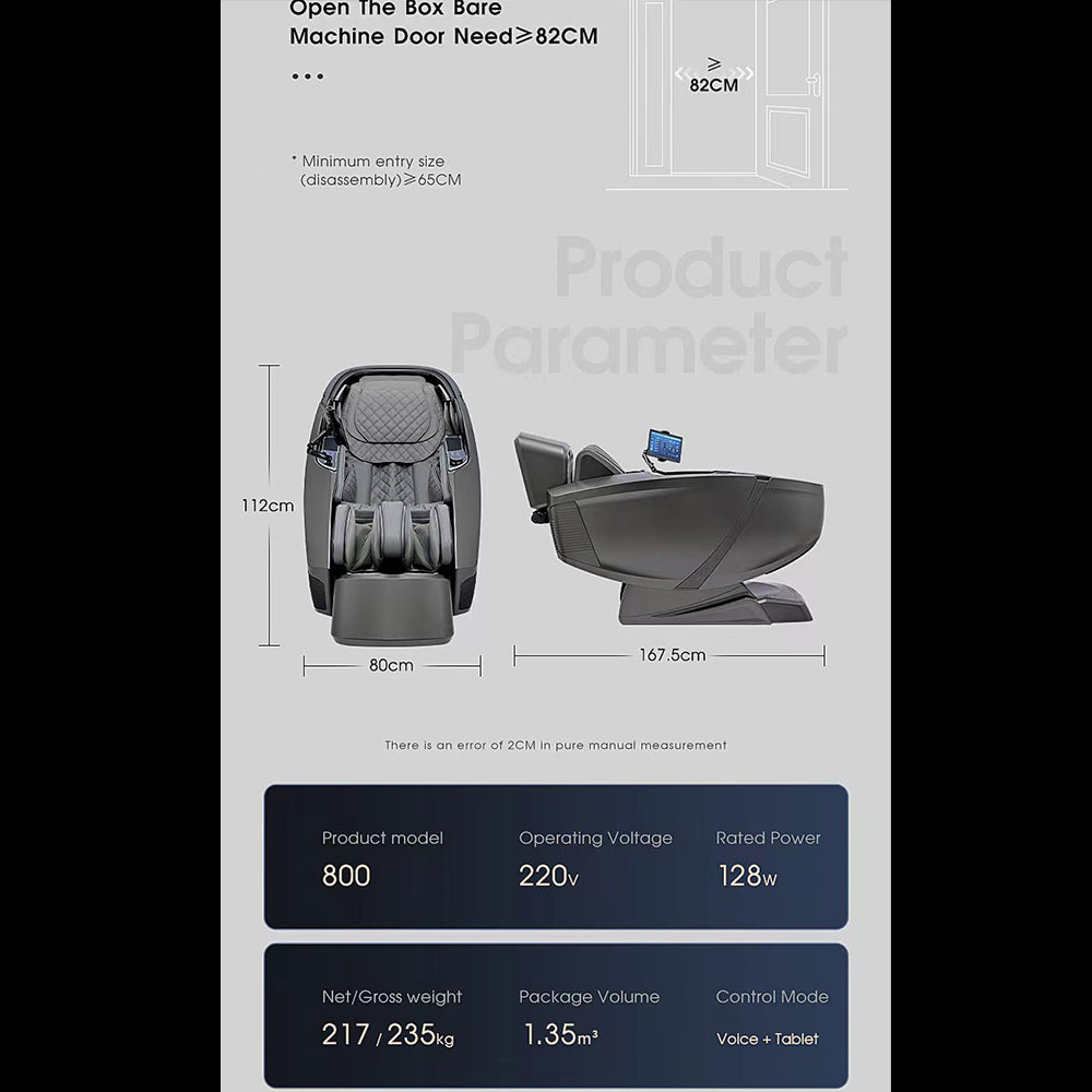 Massagestol 4D, Lux Pro Edition med SL-teknologi, AI-styring og varme - Model 988F6