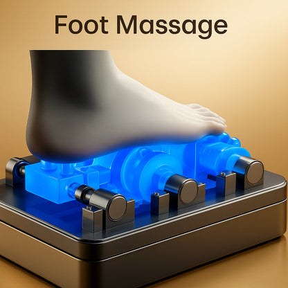 Massagestol 4D Luksus Pro+ med SL-teknologi, Varmeterapi, Stemme Kontrol & Touchskærm - Model M5 grå