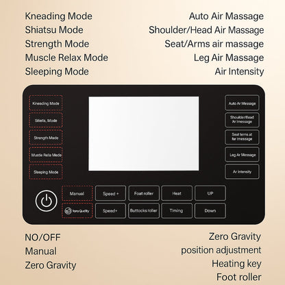 Massagestol 8D - Zero Gravity og Varmeterapi - Model S9