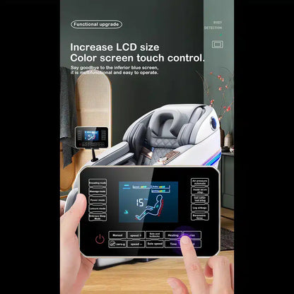 Massagestol 4D Pro+ Sort med Varmeterapi og Stemmekontrol - Model M9 Sort