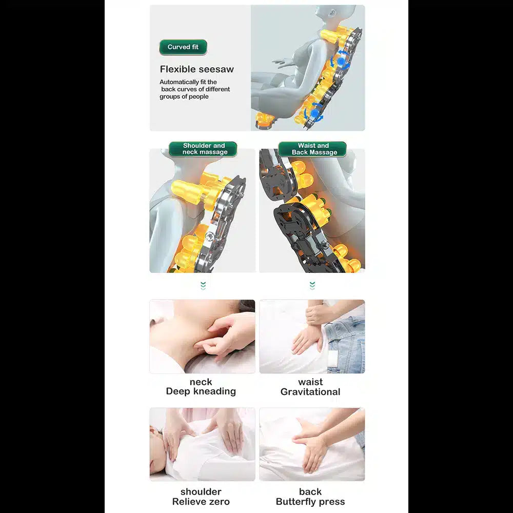 Massagestol 4D Pro+ Sort med Varmeterapi og Stemmekontrol - Model M9 Sort