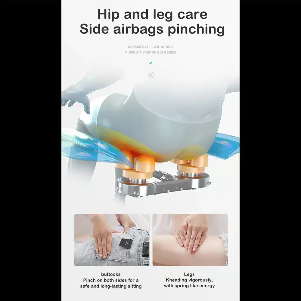 Massagestol 4D Pro+ Sort med Varmeterapi og Stemmekontrol - Model M9 Sort