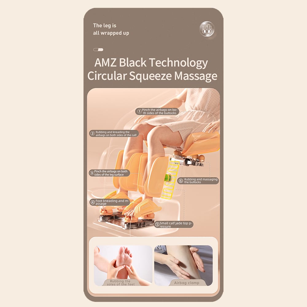 Massagestol 4D Pro+ Sort med Varmeterapi og Stemmekontrol - Model M9 Sort