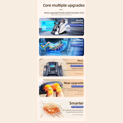 Massagestol 4D Pro+ Sort med Varmeterapi og Stemmekontrol - Model M9 Sort