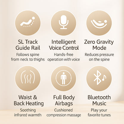 Massagestol 3D med SL-teknologi, lufttryksmassage, Zero Gravity & Intelligent Styring – Model 988R8