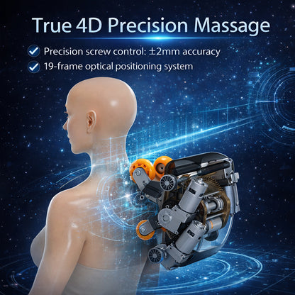 Massagestol 4D med AI-styring, Dual Zone Stretching, 32 airbags, varme i ben/læn & Zero Gravity - Model 988A