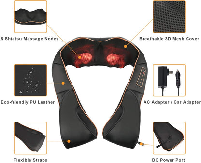 Massage & varmepude til nakke/skulder & ryg (Shiatsu V2)