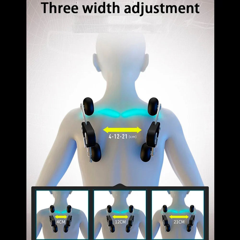 Massagestol 4D med SL-teknologi, lufttryksmassage, Varmeterapi og stor touchskærm - Model A6 Sort